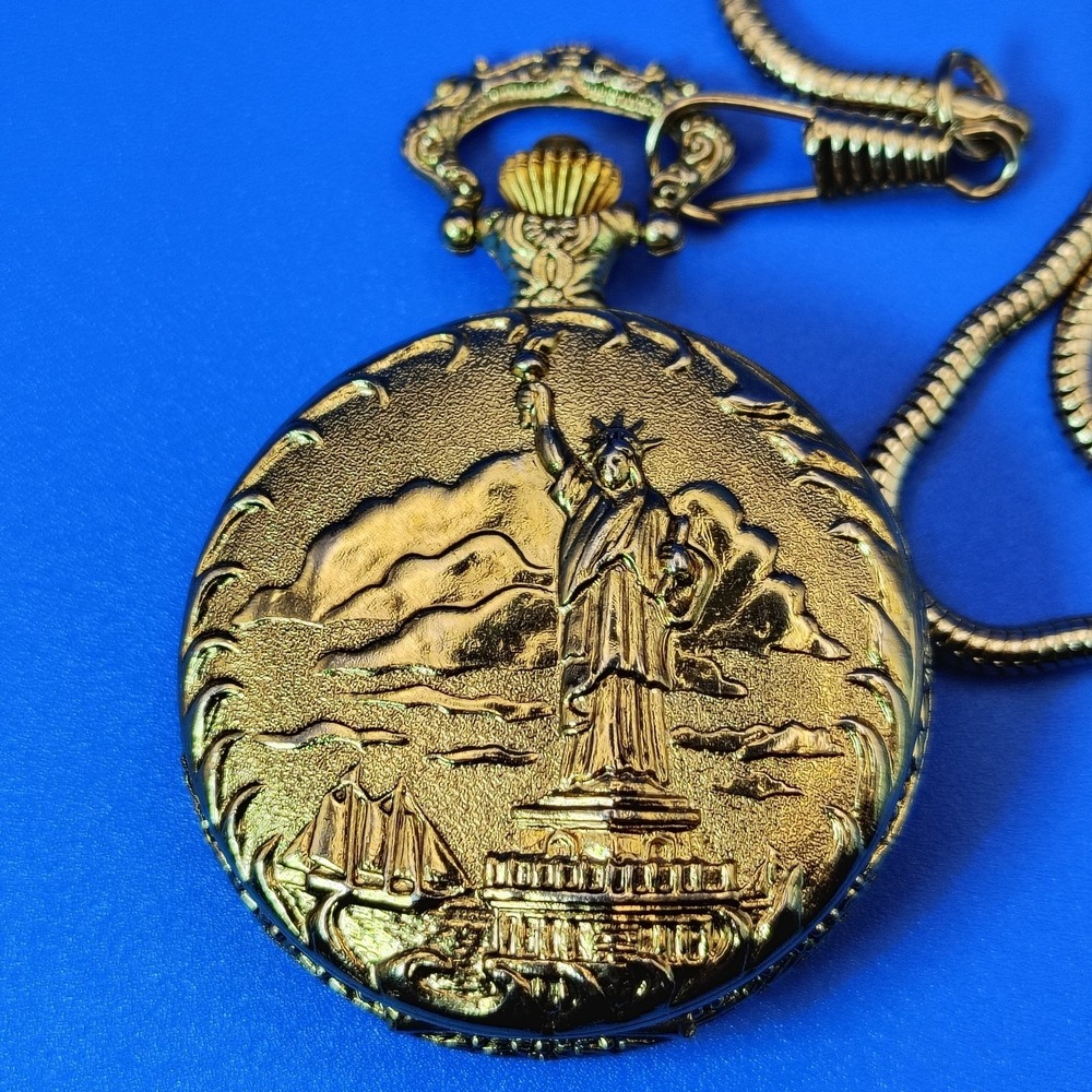 Vintage 1986 American International Mint Liberty Limited Edition Pocket Watch